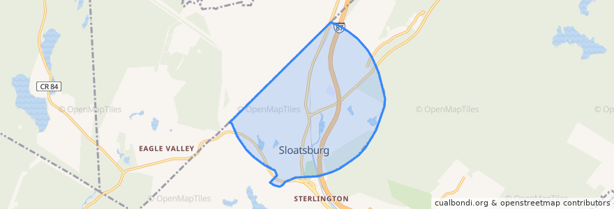 Mapa de ubicacion de Sloatsburg.