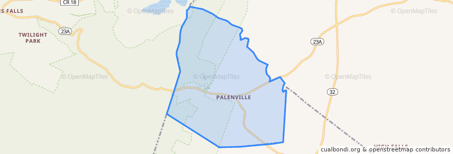 Mapa de ubicacion de Palenville.