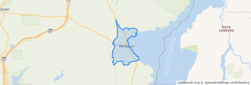 Mapa de ubicacion de Westport.