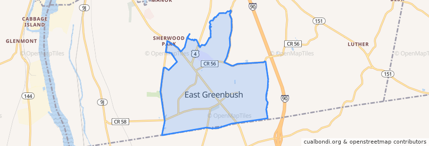Mapa de ubicacion de East Greenbush.