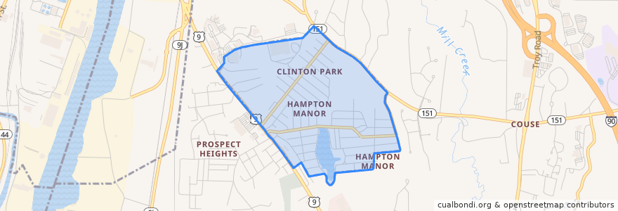 Mapa de ubicacion de Hampton Manor.