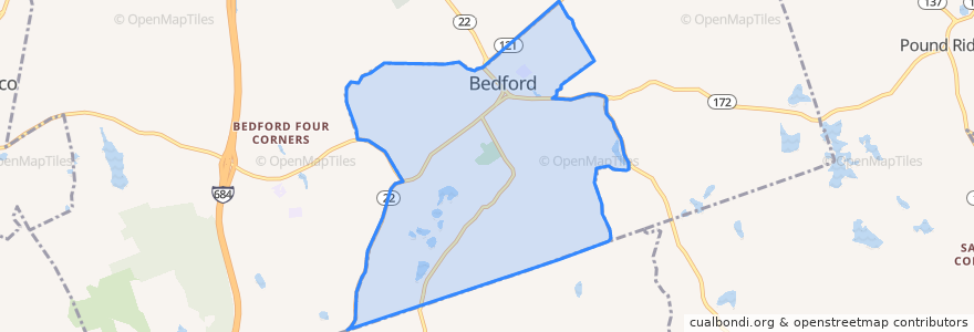 Mapa de ubicacion de Bedford.