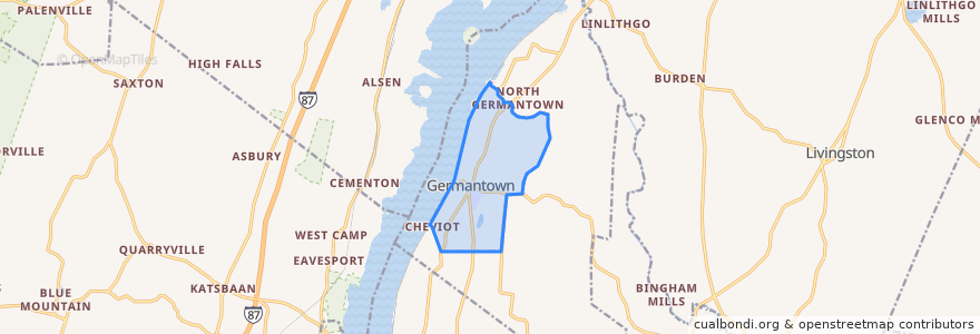 Mapa de ubicacion de Germantown.