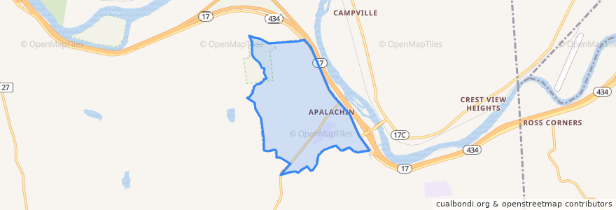 Mapa de ubicacion de Apalachin.
