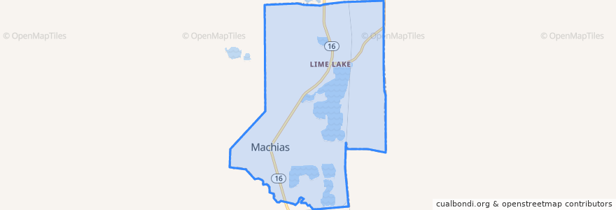 Mapa de ubicacion de Lime Lake-Machias.