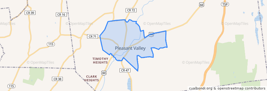 Mapa de ubicacion de Pleasant Valley.