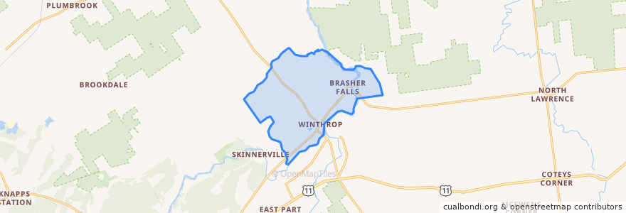 Mapa de ubicacion de Brasher Falls-Winthrop.