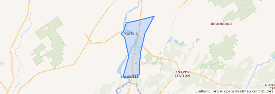 Mapa de ubicacion de Norfolk.