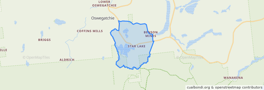 Mapa de ubicacion de Star Lake.
