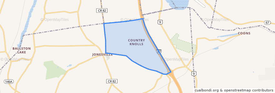 Mapa de ubicacion de Country Knolls.