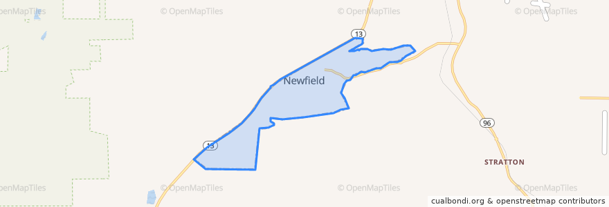 Mapa de ubicacion de Newfield Hamlet.