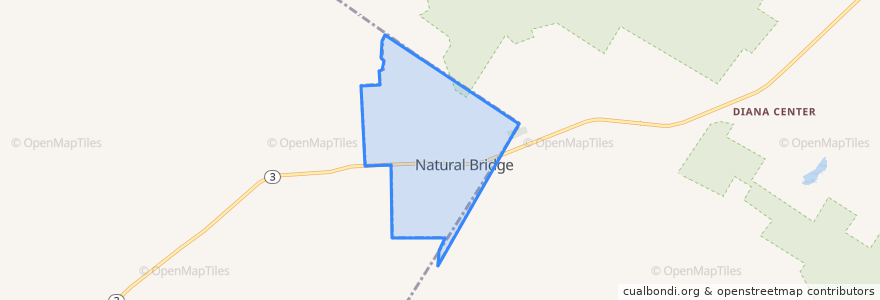 Mapa de ubicacion de Natural Bridge.