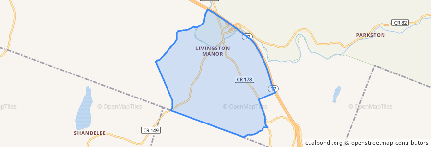 Mapa de ubicacion de Livingston Manor.