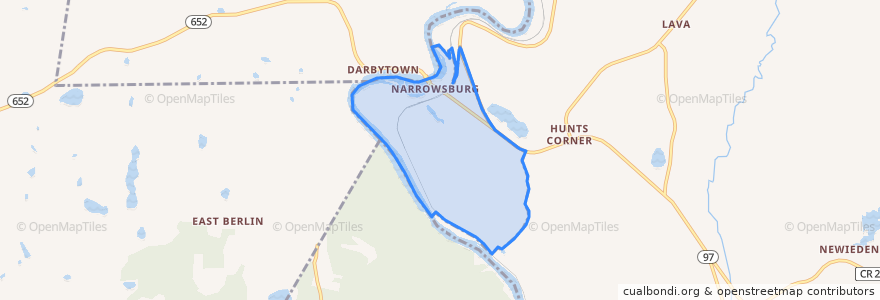 Mapa de ubicacion de Narrowsburg.