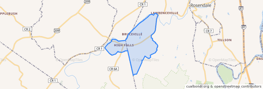 Mapa de ubicacion de High Falls.