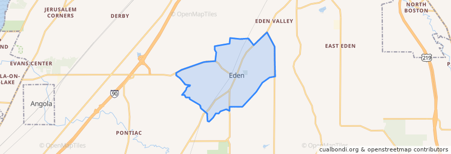 Mapa de ubicacion de Eden.