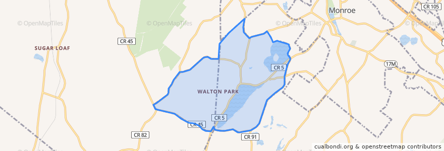 Mapa de ubicacion de Walton Park.