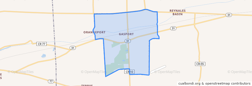 Mapa de ubicacion de Gasport.