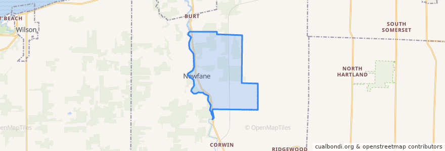Mapa de ubicacion de Newfane.