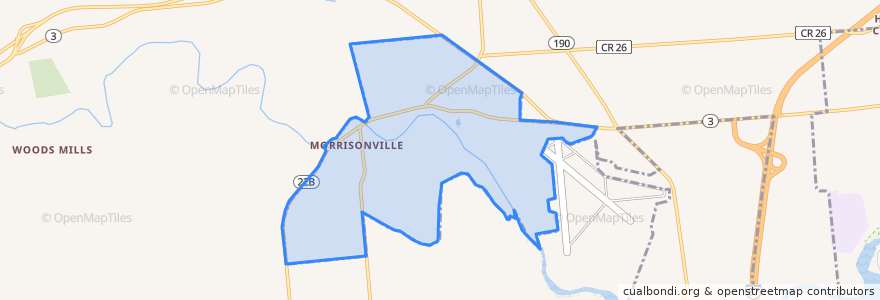 Mapa de ubicacion de Morrisonville.