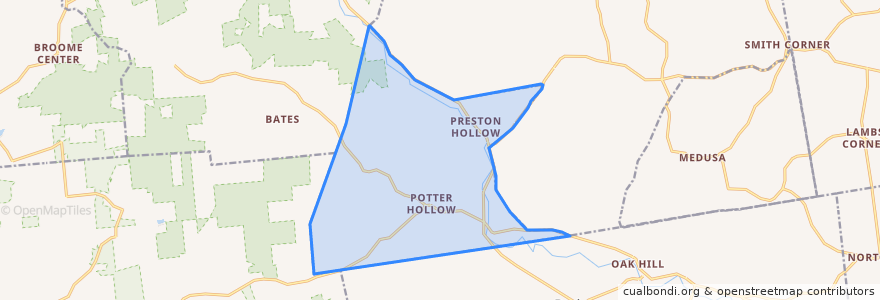 Mapa de ubicacion de Preston-Potter Hollow.