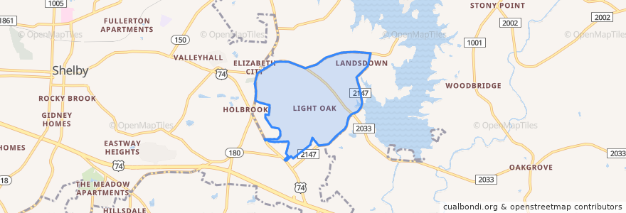 Mapa de ubicacion de Light Oak.