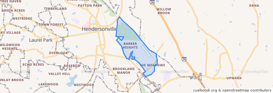 Mapa de ubicacion de Barker Heights.