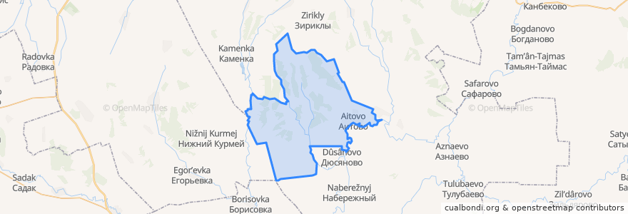 Mapa de ubicacion de Аитовский сельсовет.