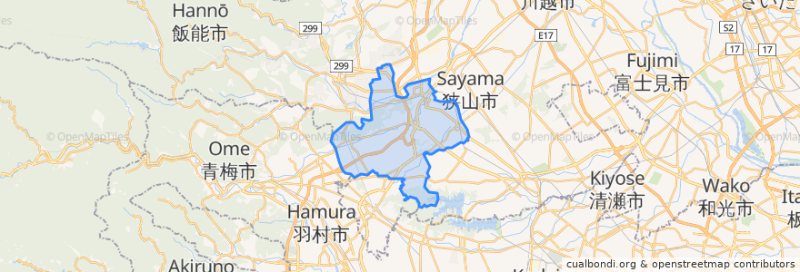 Mapa de ubicacion de 入間市.