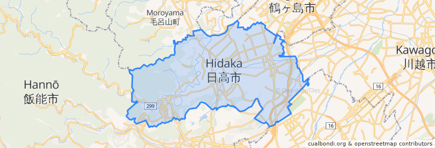 Mapa de ubicacion de 日高市.