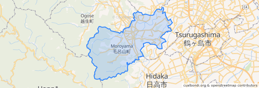 Mapa de ubicacion de Moroyama.