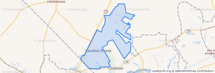 Mapa de ubicacion de Carolina Shores.
