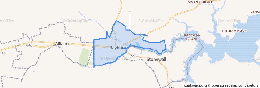 Mapa de ubicacion de Bayboro.