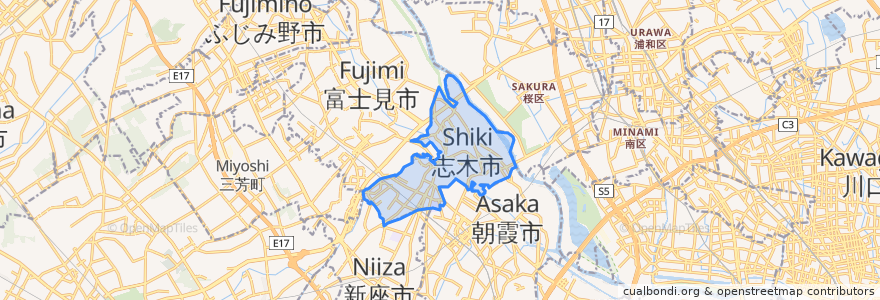 Mapa de ubicacion de Shiki.