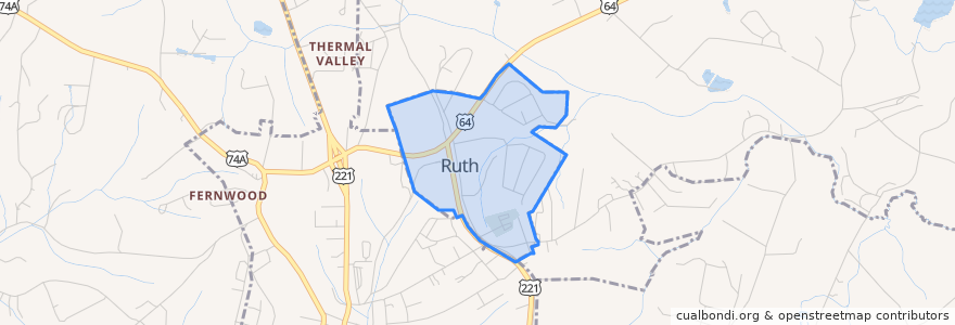 Mapa de ubicacion de Ruth.