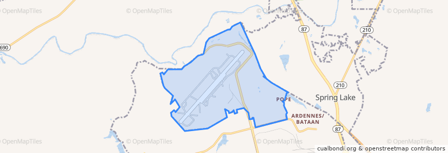 Mapa de ubicacion de Pope Field.