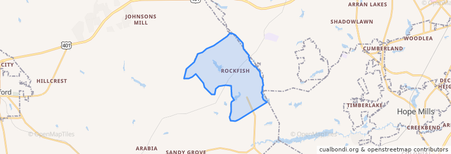 Mapa de ubicacion de Rockfish.