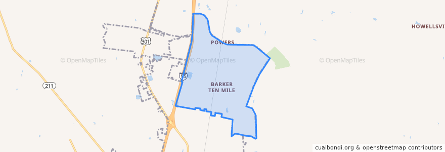Mapa de ubicacion de Barker Ten Mile.