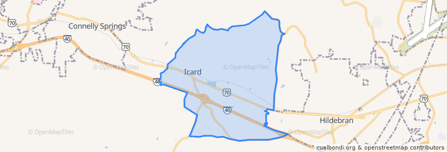 Mapa de ubicacion de Icard.