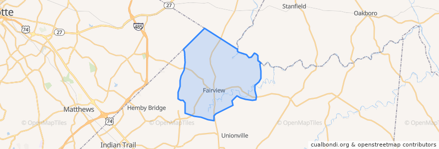 Mapa de ubicacion de Fairview.