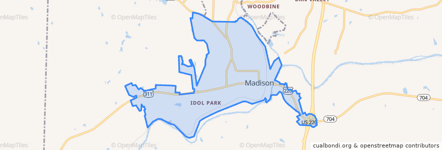 Mapa de ubicacion de Madison.