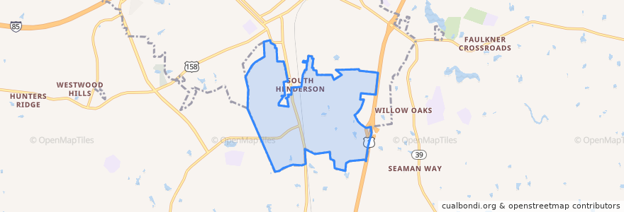 Mapa de ubicacion de South Henderson.