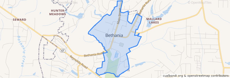 Mapa de ubicacion de Bethania.