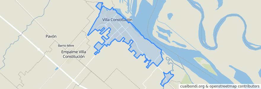 Mapa de ubicacion de Villa Constitución.