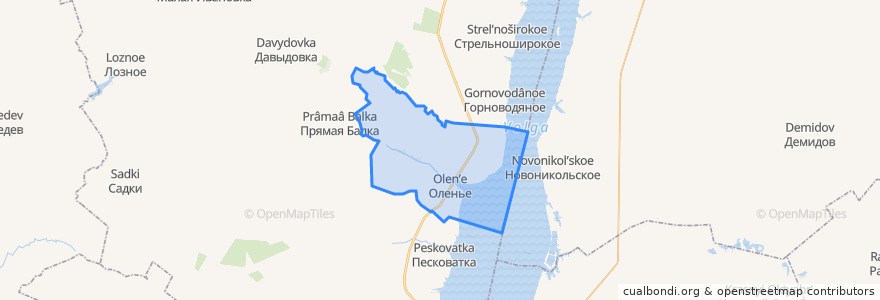 Mapa de ubicacion de Оленьевское сельское поселение.