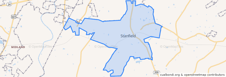 Mapa de ubicacion de Stanfield.