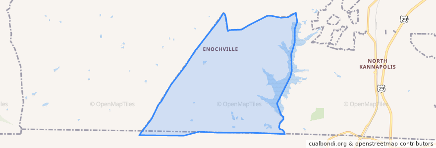 Mapa de ubicacion de Enochville.