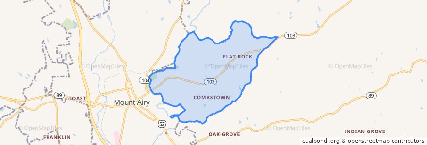 Mapa de ubicacion de Flat Rock.