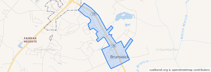 Mapa de ubicacion de Brunswick.