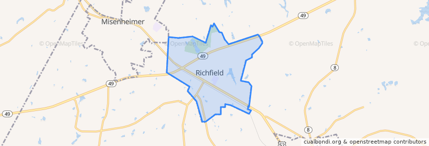 Mapa de ubicacion de Richfield.